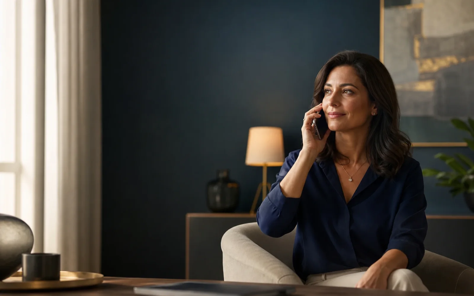 Client beginning a confidential conversation with a professional advisor